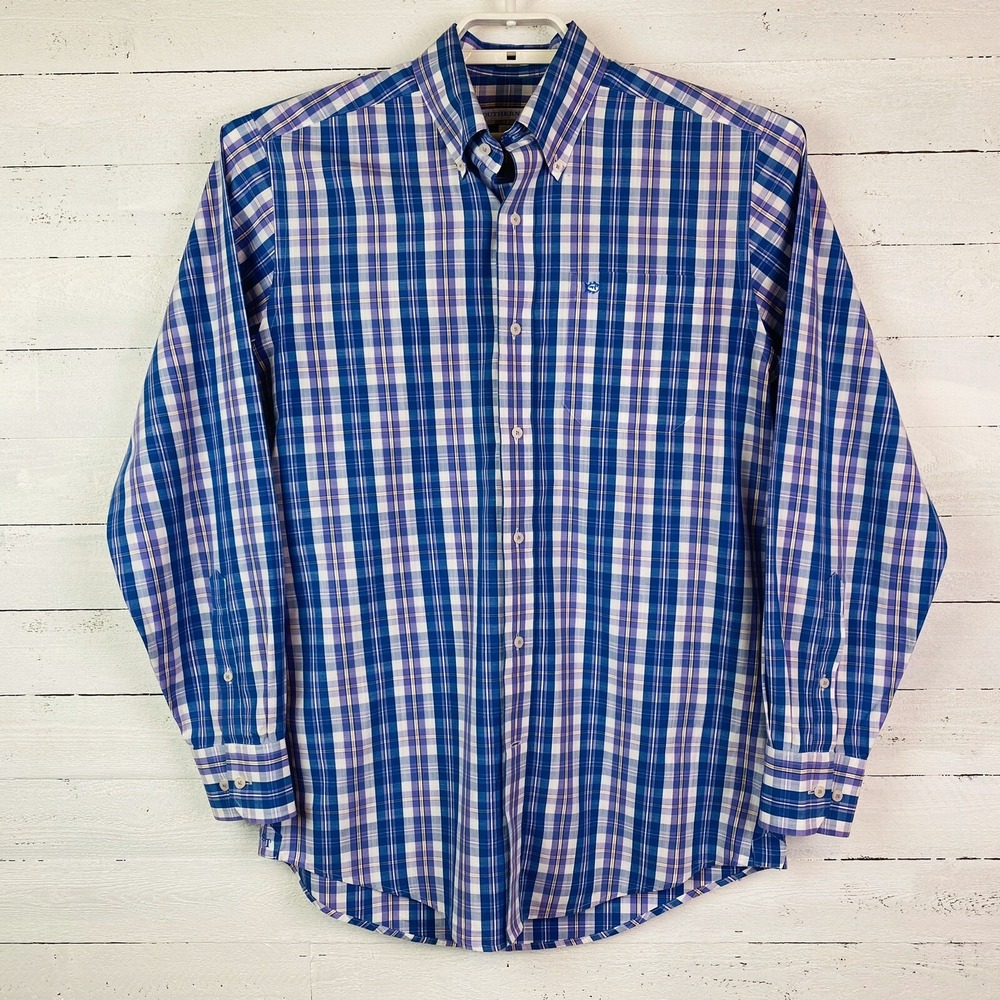 Southern Tide Mens Shirt Small Long Sleeve Blue Plaid Classic Fit Button Up